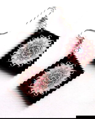 cercei lemn cu mandala 42898