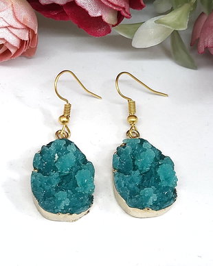 Cercei druzy turcoaz