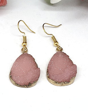 Cercei druzy roz