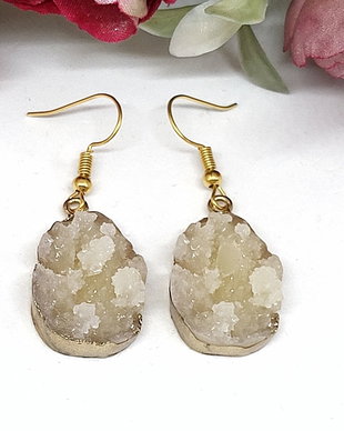 Cercei druzy galben citrin