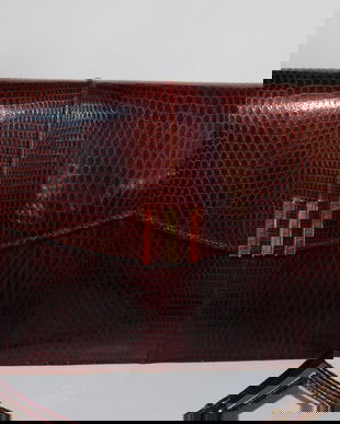 Poseta   vintage Spania , piele  naturala  exotica  sopirla ,superba