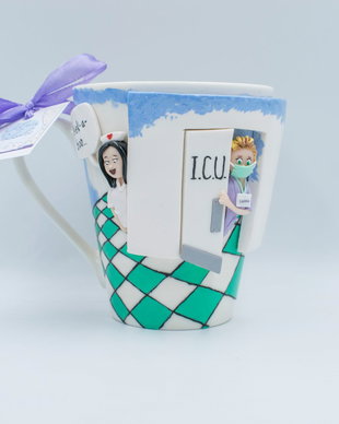 Cană I.C.U | Personalizată handmade | Lut polimeric
