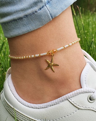 Anklet cu charm steluta de mare, Bratara eleganta de picior