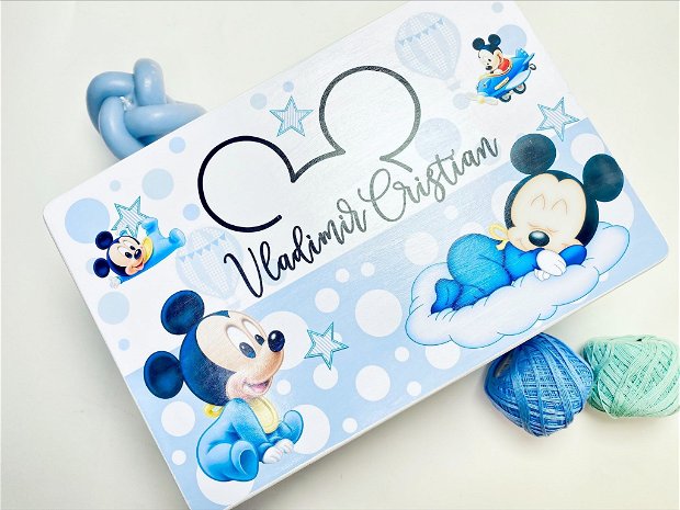 Cutie Amintiri Copii Personalizată - Baby Mickey Mouse