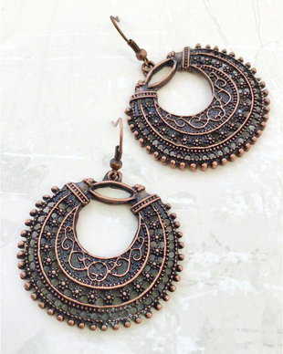 cercei Boho cupru