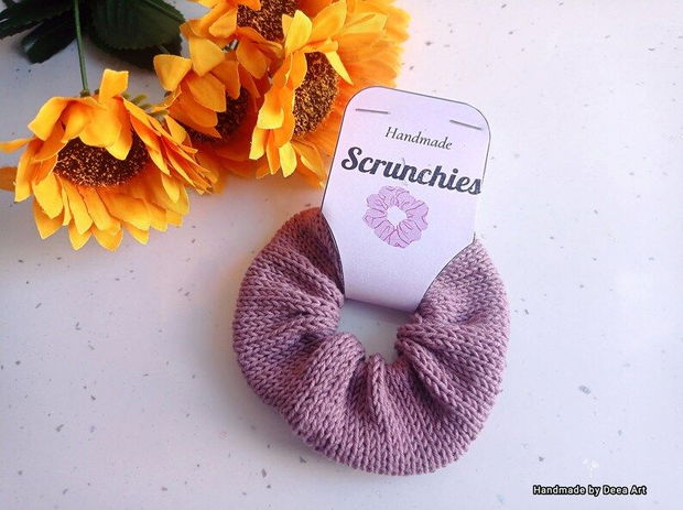 Scrunchie / Elastic de par tricotat din bumbac