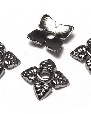 Capacel metalic, gunmetal, 6x2 mm - 10 bucati