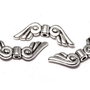 Margele din metal, argintiu antichizat, aripi, 7.5x21 mm