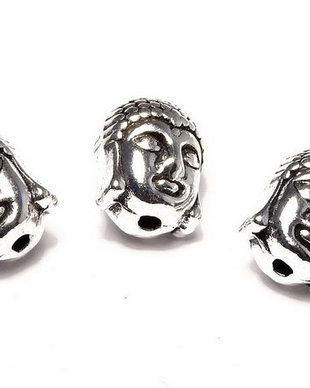 Margele din metal, argintiu antichizat, 9.5x10x9 mm