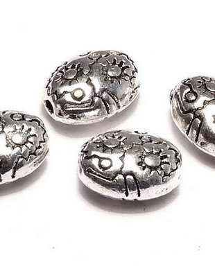 Margele din metal, argintiu antichizat, 8x6 mm