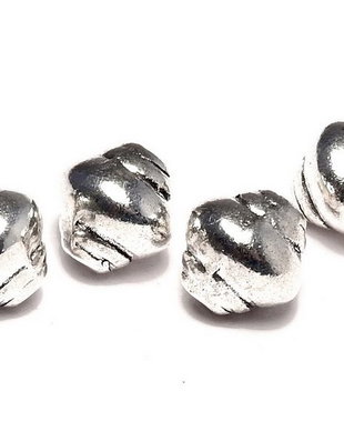 Margele din metal, argintiu antichizat, 8.5x8 mm