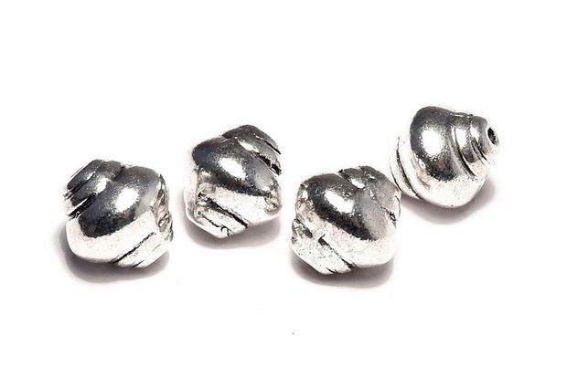 Margele din metal, argintiu antichizat, 8.5x8 mm