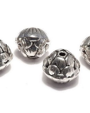 Margele din metal, argintiu antichizat, lotus, 10x8 mm