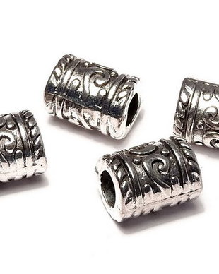 Margele din metal, argintiu antichizat, 9x7 mm