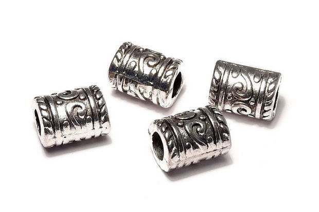 Margele din metal, argintiu antichizat, 9x7 mm