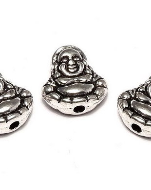 Margele din metal, argintiu antichizat, Buddha, 11x10 mm