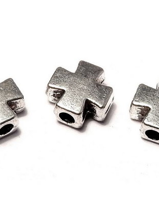 Margele din metal, argintiu antichizat, 8.5x8 mm