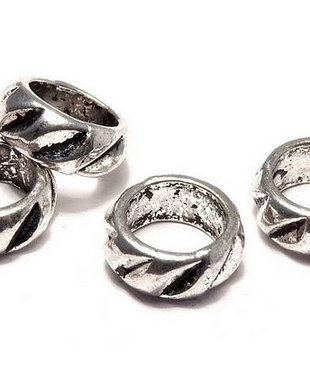 Margele din metal, argintiu antichizat, 3x8.5 mm
