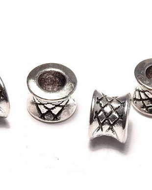 Margele din metal, argintiu antichizat, 5x7 mm