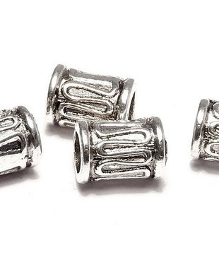 Margele din metal, argintiu antichizat, 8x6 mm
