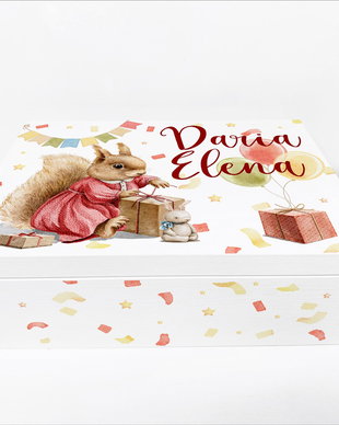 Cutie trusou botez - Animalute petrecarete - Veverita