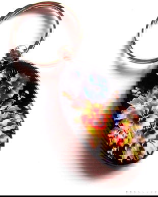 breloc pe lemn cu panselute 43023