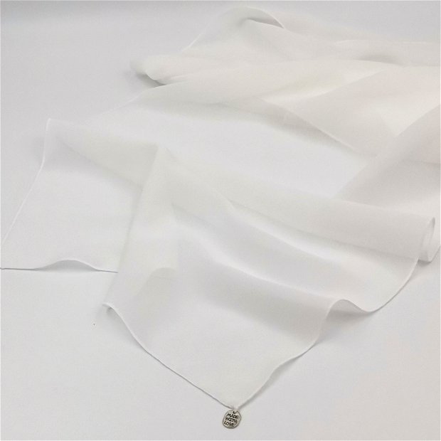 Eșarfă albă BLANCHETTE - Colecția pentru geantă