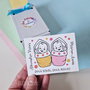 Marturii personalizate botez gemene fetite pictate cu magnet