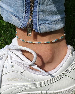 Bratara de picior * Anklet cu margele Toho * Bijuterie minimalista