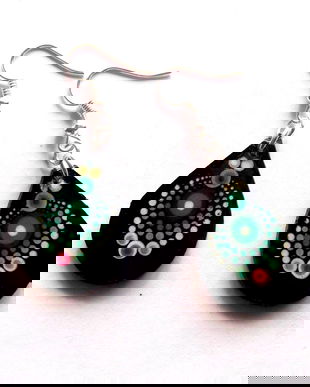 cercei lemn cu mandala 42837