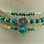 Bratara argint X3 Mashan jade, opal verde brazilian, cristale fire polish, delica, boho chic, romantic- Transport gratuit