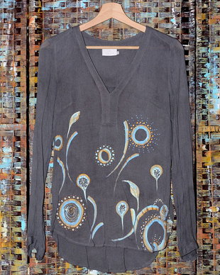 Bluza gri, pictata manual, unicat