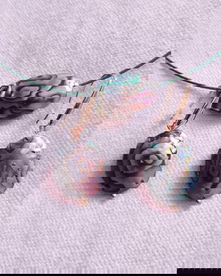 Set format din pandantiv si cercei din scoici Abalone naturale