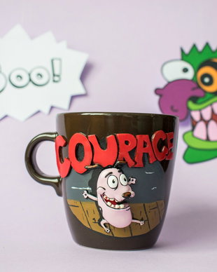 Cană Curaj Câine Fricos | Personalizată handmade | Lut polimeric