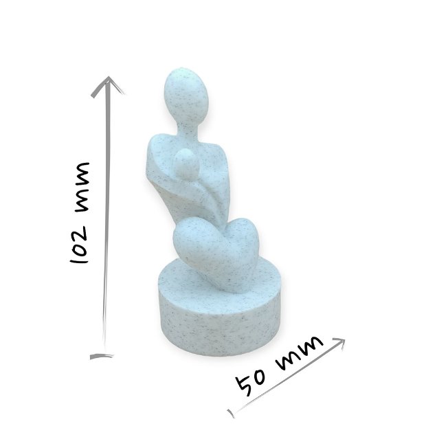 Figurina minimalista printata 3D, cu tema iubirea mamei