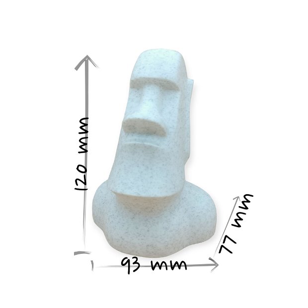 Statueta Moai imprimata 3D din material ecologic, pentru decor interior