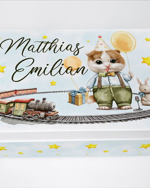 Cutie Amintiri Personalizată - Animalute petrecarete - Motanel