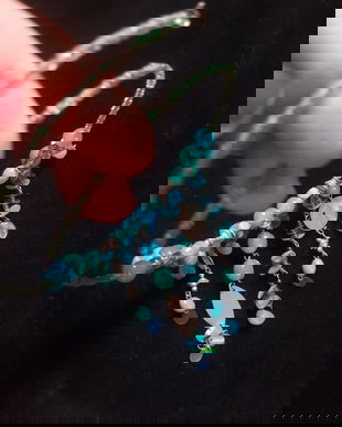 Choker  turcoaz la baza gatului, reglabil