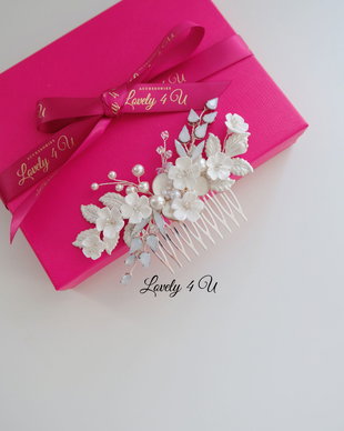 Zaria *Pieptan floral cu perle și cristale Swarovski- Colecția de lux