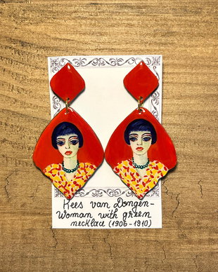 Cercei pictati manual dupa Van Dongen