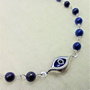 Bratara argint lapis lazuli nazar sticla lant minimalist protectie evil eye- Transport gratuit