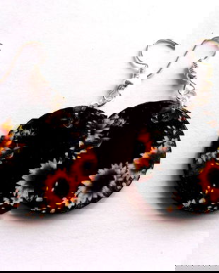 cercei lemn cu floarea soarelui 42841