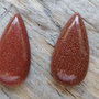 Cabochoane goldstone, 30x15 mm (2 buc)