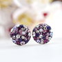 Cercei Swarovski / Purple / Chaton Ball / Argint 925