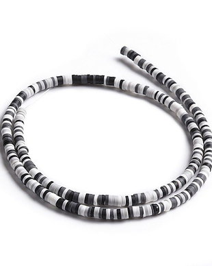 Sirag margele Heishi rondele, lut polimeric 3mm - mix negru MG.0146(18cm)