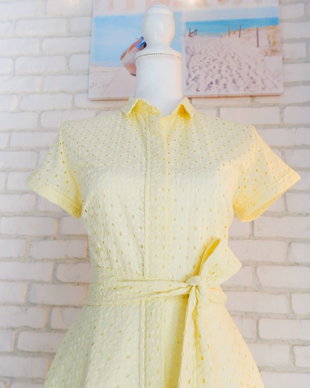 Rochie Camasa Panza Brodata Galbena