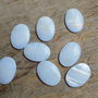 Cabochon sidef alb, 25x18 mm