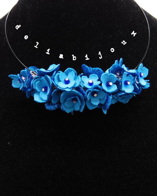 Colier handmade statement unicat -floral - foamiran (cod812)