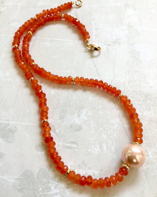 Colier CHOKER agate portocalii