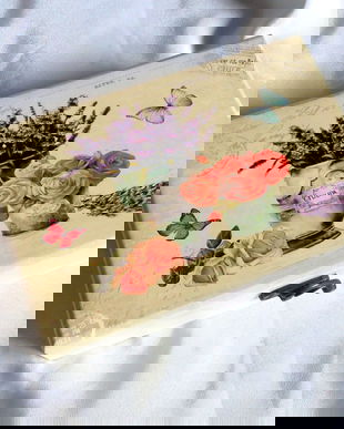 cutie lemn cu trandafiri si lavanda 42909